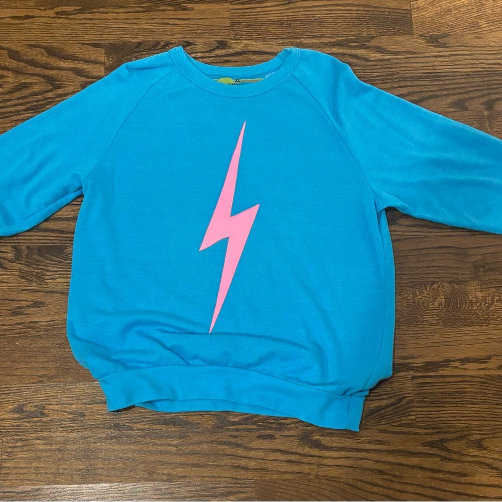 EUC Aviator Nation blue bolt 5 stripe sweatshirt XL